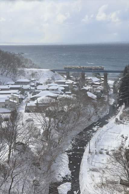 真冬の小入川鉄橋